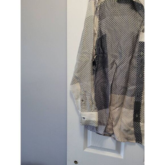Totokaelo Archive Gray Color block design long sleeve Button down shirt large - Picture 5 of 6